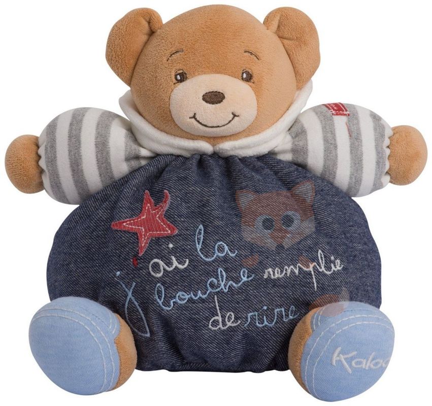  blue denim peluche ours jai bouche remplie rire bleu 